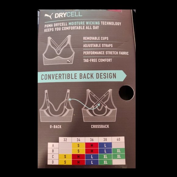 NWT Puma Women's Seamless Sports Bra 2 Pack Black Gray Size Small $60 9HL153 - Picture 4 of 4